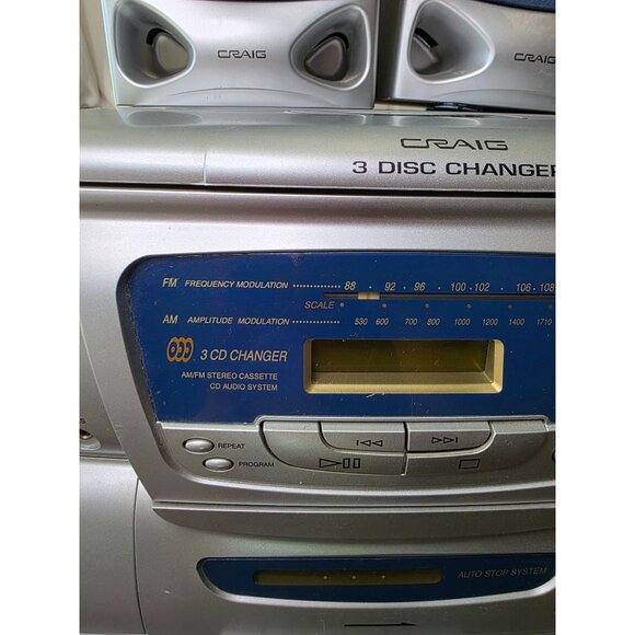 Craig CM4371 AM/FM Stereo Cassette Player 3 CD Changer Read - tested! Works! - Picture 4 of 16